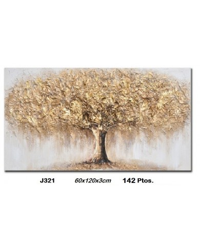 Cuadro decorativo árbol color oro