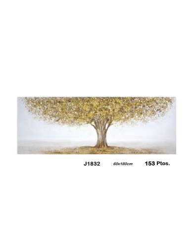 Cuadro decorativo árbol color oro