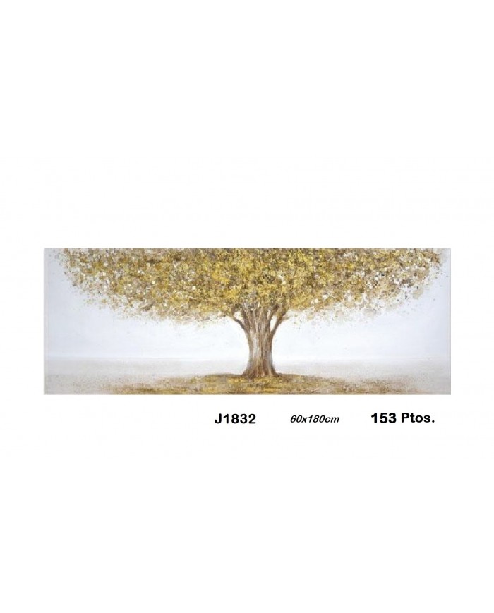 Cuadro decorativo árbol color oro
