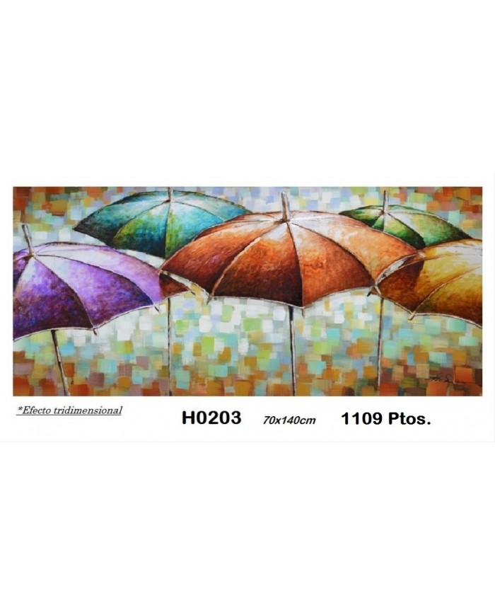Cuadro decorativo paraguas EFECTO TRIDIMENSIONAL