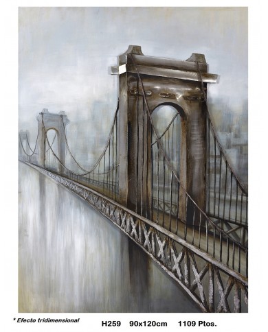 Cuadro decorativo puente color bronce EFECTO TRIDIMENSIONAL