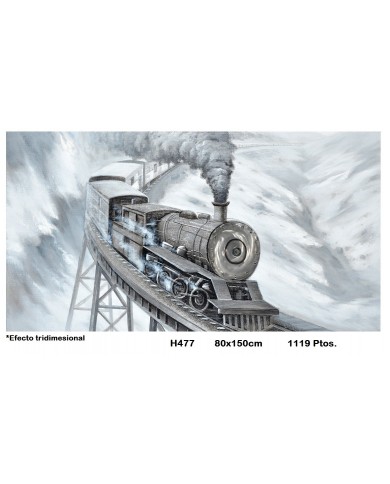 Cuadro decorativo tren EFECTO TRIDIMENSIONAL