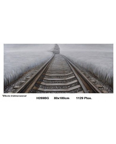 Cuadro decorativo vía tren EFECTO TRIDIMENSIONAL