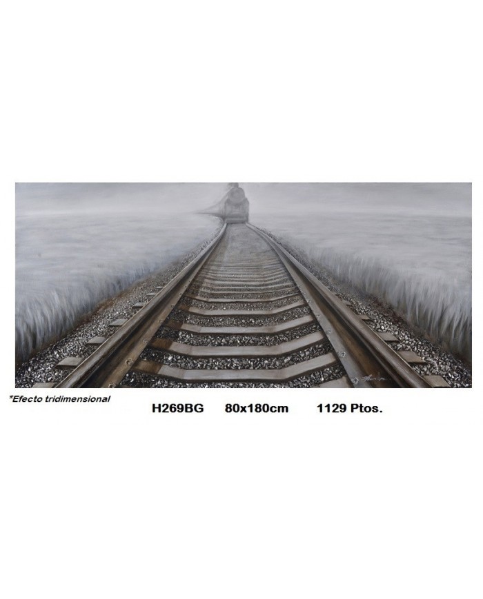 Cuadro decorativo vía tren EFECTO TRIDIMENSIONAL