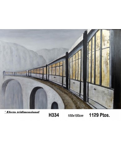 Cuadro decorativo tren EFECTO TRIDIMENSIONAL