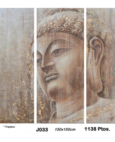 Cuadro tríptico buda