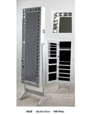 Espejo joyero rectangular perfil decorativo color blanco