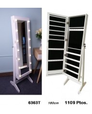 Espejo joyero rectangular luces led color blanco