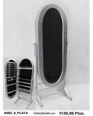 Espejo joyero ovalado color blanco