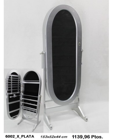 Espejo joyero ovalado color blanco