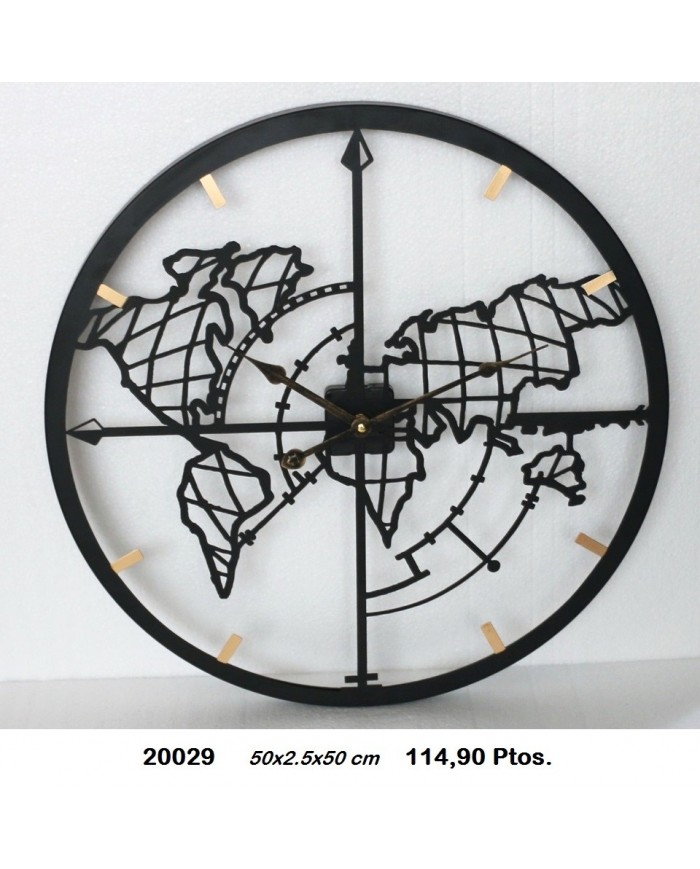 Reloj decorativo color negro