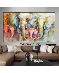 Tríptico decorativo Elefantes 240x120cm