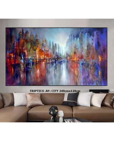 Tríptico decorativo City 240x120cm