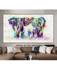 Tríptico decorativo Caballos 240x120cm