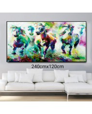 Tríptico decorativo Caballos 240x120cm