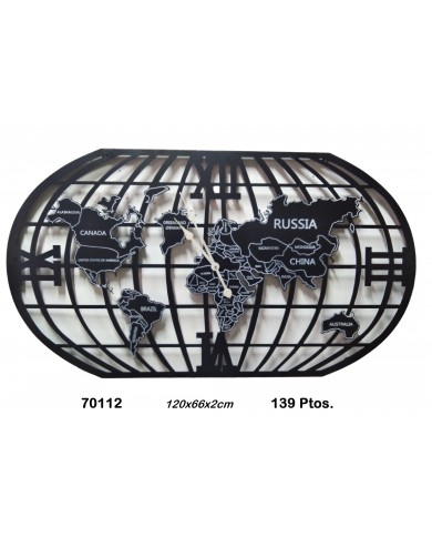 Reloj decorativo mapa