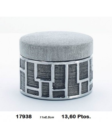 Joyero decorativo redondo detalles plata