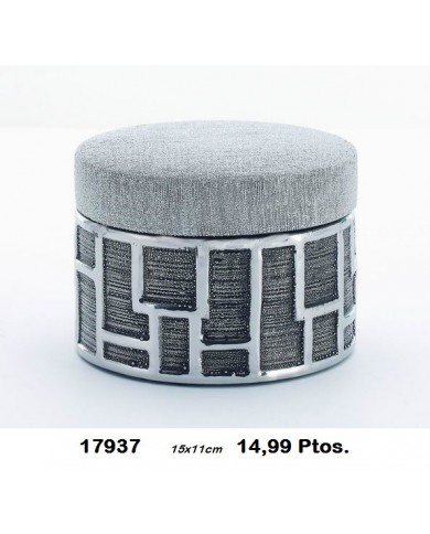 Joyero decorativo redondo detalles plata