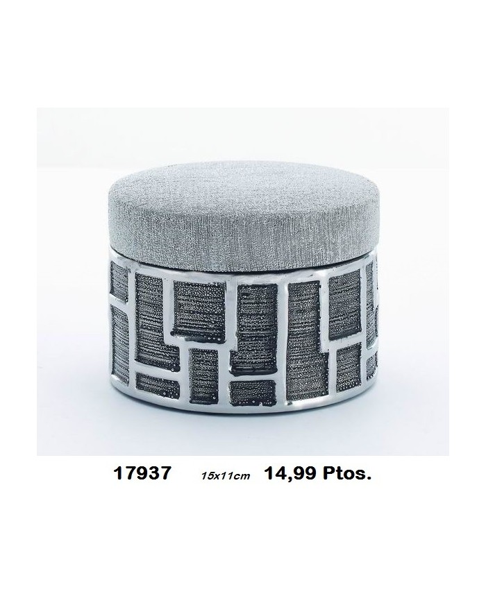 Joyero decorativo redondo detalles plata