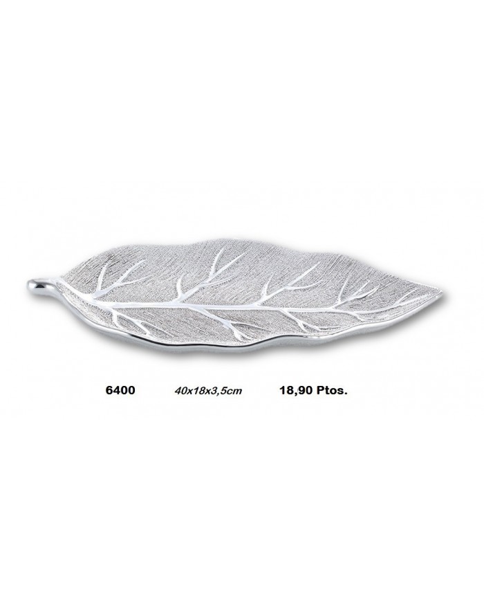 Hoja decorativa color plata