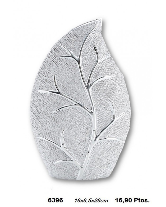 Adorno decorativo hoja color plata