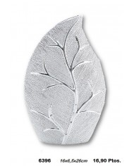 Adorno decorativo hoja color plata