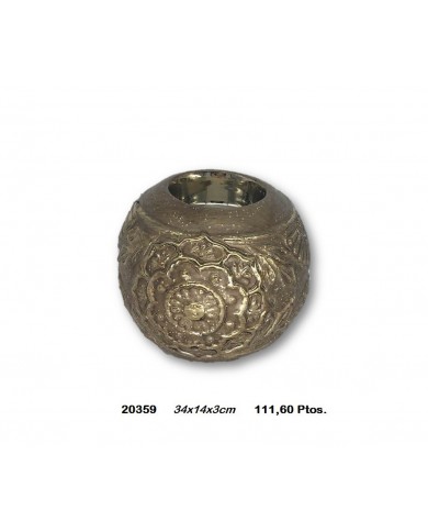 Portavelas decorativo color oro