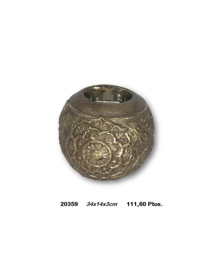 Portavelas decorativo color oro